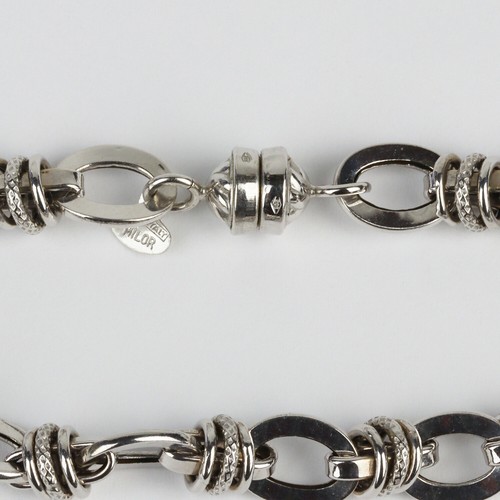 Milor Italy 14k White Gold Women's Oval Link Bracelet 7.25" - Picture 3 of 3