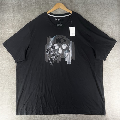 Robert Graham Cranio Skull Tee T Shirt Men’s Size 4XLT Black Graphic NWT
