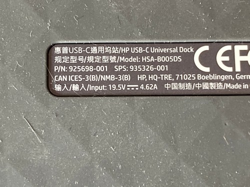 Genuine HP Docking Station HSA-B005DS USB-C 925698-001 with 90W Adapter 710413 - Picture 9 of 10