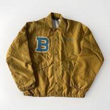 Vintage 80s Brandon Field Hockey Coaches Letterman Windless Jacket Yellow Size S
