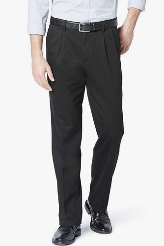 Dockers klassische Passform einfache khakifarbene Herrenhose - plissiert Big & Tall 50 x 28 schwarz - Bild 1 von 3