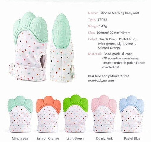 Silicone Baby Safe Teether MittenTeething Glove BPA Free for 3-12 months Baby - Picture 2 of 11