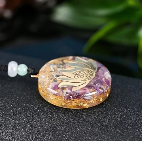 Natural Stone Resin Crystal Gemstone Pendant Necklace for Chakra Spiritual Heal - Picture 6 of 12