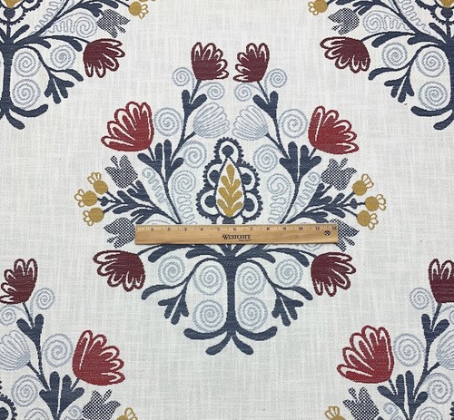 BALLARD DESIGN KENTBURY HOMESPUN BLUE InsideOut® FLORAL FABRIC BY YARD 57"W - Picture 2 of 6