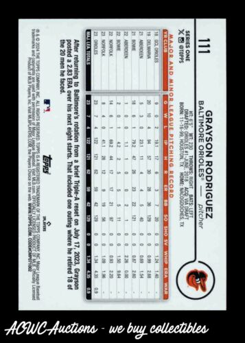 2024 Topps #111 Grayson Rodriguez - Picture 2 of 2
