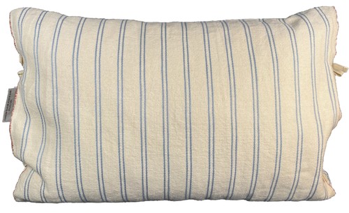 RALPH LAUREN RAEGHAN STRIPE Cream Navy Linen Throw Pillow & Feather Insert - Picture 2 of 16