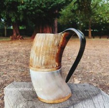 Horn Mug | Viking Tankard | Horn Tankard | Ale, Wine, Beer Mug | Ox-Horn Mug