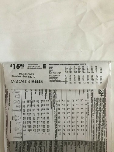 McCall's Pattern M5534 Easy Endless Options Robe Nightgown Size AX5 4 12 CUT - Picture 4 of 4