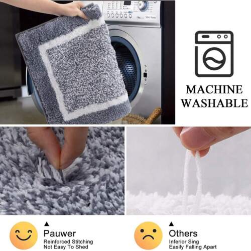 3 - Piece Bathroom Rug Set - Microfiber,Non - Slip,Absorbent,with U - Shaped Mat - Picture 15 of 51
