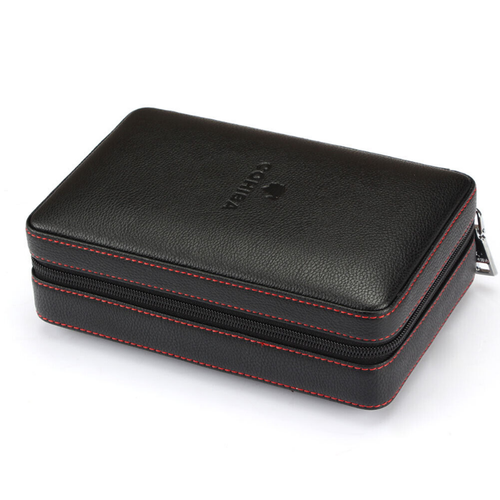 Handmade Cigar Case Portable Cedar Wood Leather Travel Humidor Box Cigar Holder - Picture 2 of 12