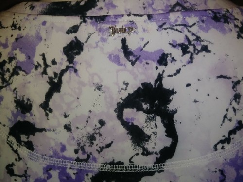 Y2KPurple Marbled Juicy Couture Talla Mediana Manga Larga Rendimiento Top Sudadera - Imagen 4 de 8