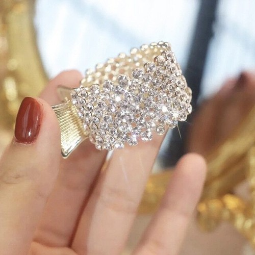 Fashion Zircon Pearl Metal Hair Claw High Ponytail Holder for Women Girls - Picture 36 of 43