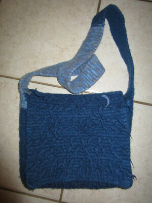 Filztasche, Tasche, blau-petrol, selbstgemacht, top