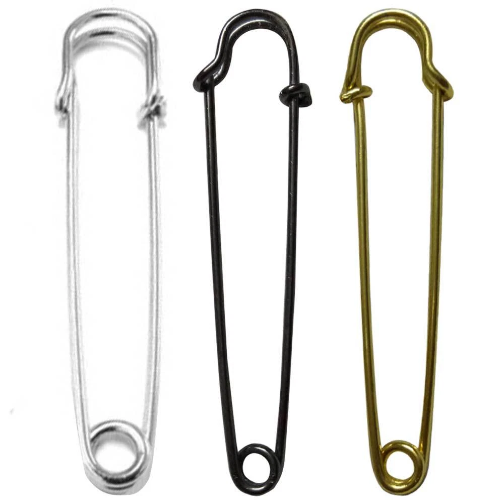 Metal brooch resembling safety pin outlet