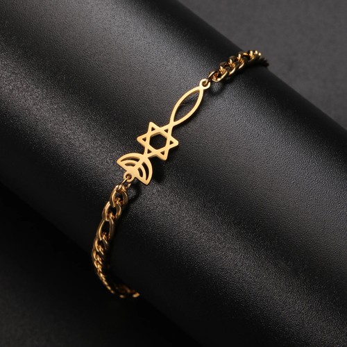 Hexgram David Star Israel Bracelet Stainless Steel Bracelet - Picture 3 of 8
