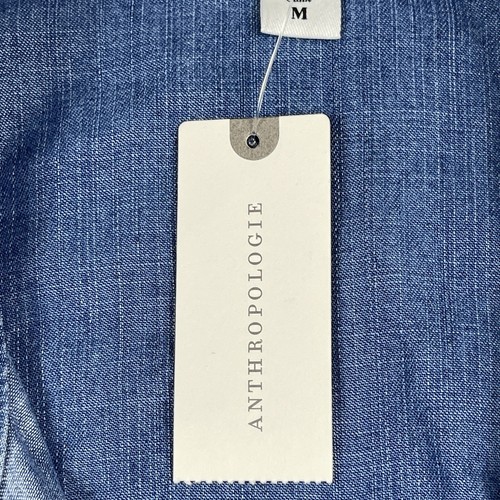 Anthropologie Cloth & Stone Shirt Womens Medium Blue Chambray Button Up Denim - Picture 7 of 15