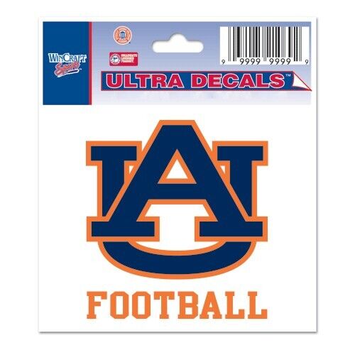 AUBURN TIGERS FOOTBALL with AU Logo Vinyl Decal #1 Car Window Sticker - Picture 1 of 1