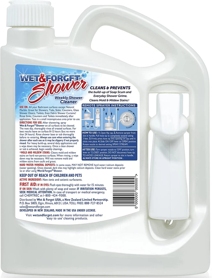 Limpiador de ducha Wet & Forget spray multi-superficie aplicación semanal requiere No S Foto 2 de 4