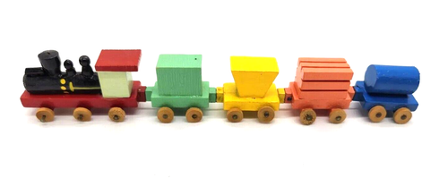 Vintage Shackman Wooden Magnetic Train Set Railroad Choo Choo - Picture 1 of 9