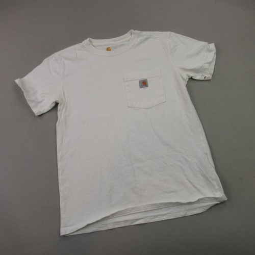Carhartt Shirt Girls XS 0-2 Crew Neck Lightweight White Pocket Original - Picture 2 of 10
