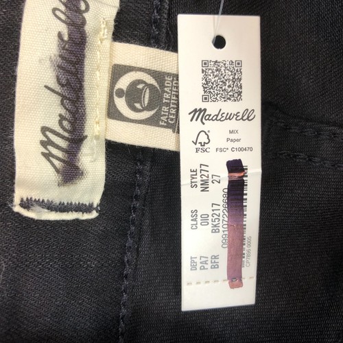 Jeans MADEWELL $138 nuovi con etichette curvy skinny svasati neri lavaggio gelo W 27 NM277 - Foto 6 di 6