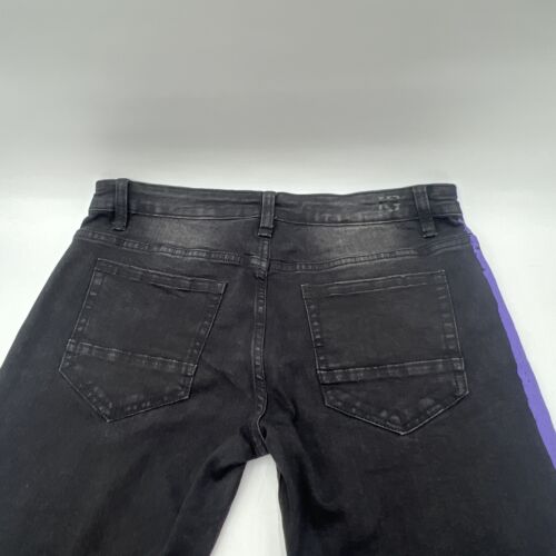 KILOGRAM DISTRESSED STRETCH BLACK DENIM JEANS WITH PAINT STRIPES MEN'S SIZE 36 - Picture 14 of 17