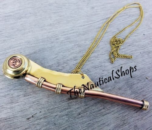 Brass Copper Bosun Whistle Call Pipe New US Navy Reproduction - 第 1/4 張圖片