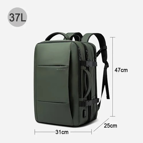 BANGE Zaino per Laptop 37L/45L Borsa da Viaggio Impermeabile per Uomo - 17,3" Laptop - Foto 9 di 15