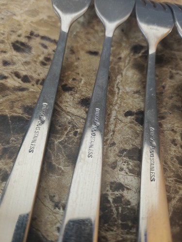 26 PC Flatware Set 18 Ginkgo President Spoons Forks 8 Knives Stainless Steel - Picture 4 of 17