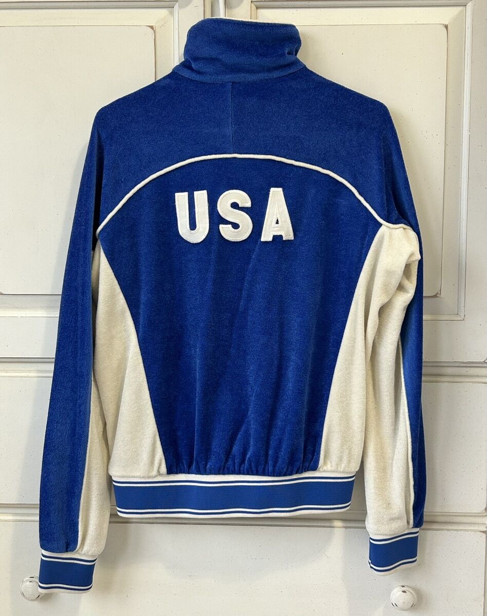 Vintage 1980s LEVIS USA Olympics Terry Cloth Velour Warm Up Vintage 1980s LEVIS USA Olympics Terry Cloth Velour Warm Up
