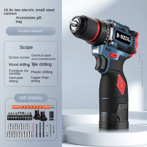 Trapano a mano pistola in acciaio piccolo brushless ricaricabile 16,8V - Foto 4 di 12
