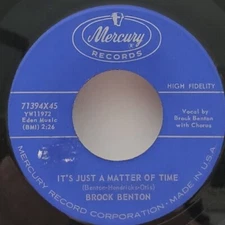 Brook Benton IT'S JUST A MATTER OF TIME (ROCK 45) #71394 PLAYS VG+ TO VG++