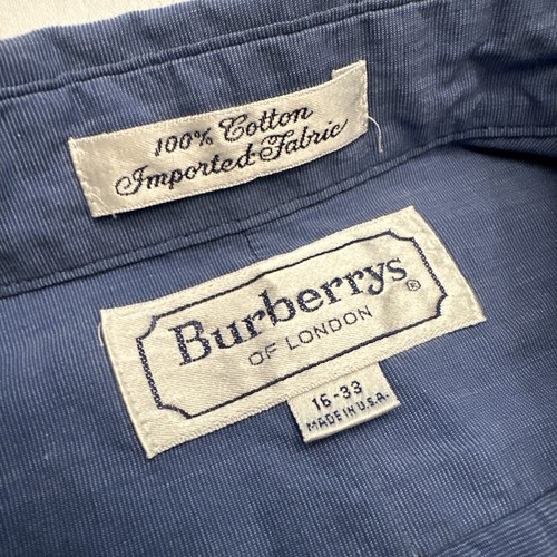 Vtg Burberrys of London Men 16/33 (M/L) 100% Cotton Chambray Button Up Shirt USA - Picture 2 of 8