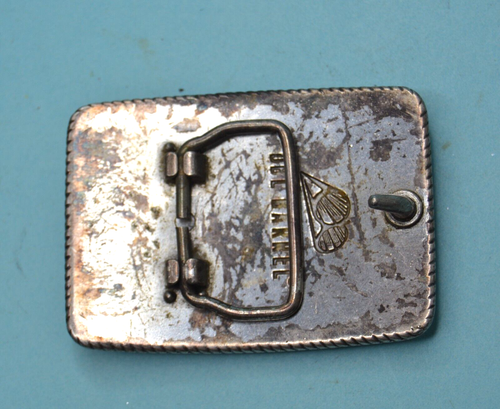 vtg Dbl Barrel western belt Buckle man on bucking bull - Picture 2 of 2