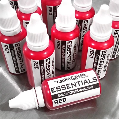 THE GOLDEN GRUB LURE CO NEW 1 OZ. RED Essentials Color Fishing Soft Plastic Bait Lure Making plastisol