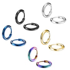 5 Pair Hoop Earrings for Men Women Stainless Steel Cartilage Lip Piercing Nose