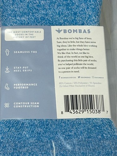 4 colored pairs BOMBAS Women's Cushioned No Show Sock Size (Medium) - Picture 10 of 12