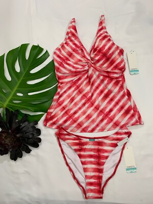 NWT Sunsets Underwire Bra Tankini + Bikini Bottom 2 Piece Bathing Swimsuit Set 