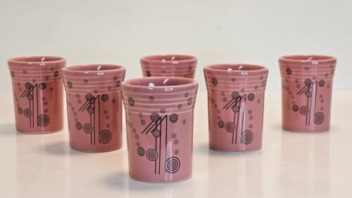 Fiesta Homer Laughlin Pink Champagne Bubbles Tumbler Set Of 6 MegaChina USA - Picture 3 of 8