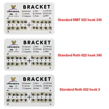 1-100packs Dental Ortho Metal Brackets Braces Standard Roth/MBT 022 3-4-5 Hooks