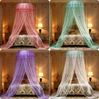 Dome Ceiling-Mounted Round Princess Lace Mosquito Net Canopy Bed Curtain