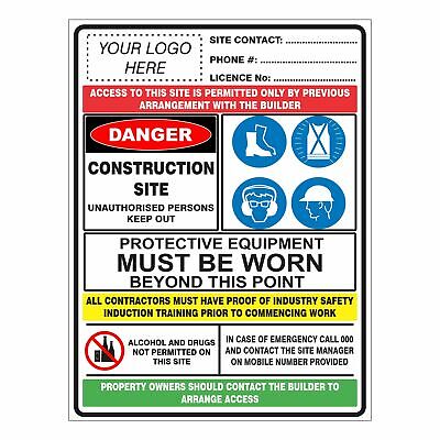 Construction Site Signs - CONSTRUCTION SITE COMBINATION SIGN | eBay