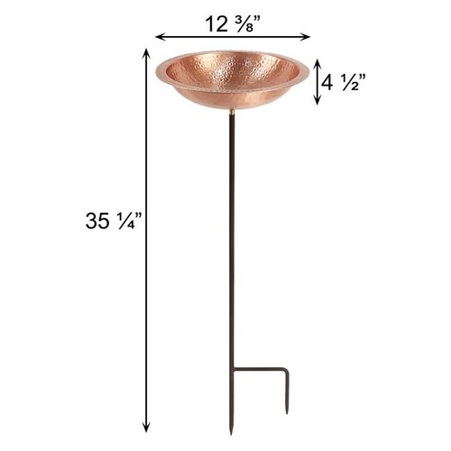 Hammered Solid Copper Bird Bath with Stake by Achla Designs - Picture 8 of 13