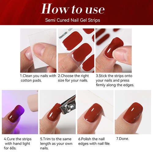 Harunouta Cubierta Completa Gel Pegatinas Gel Tira de Uñas Adhesivo Envoltura de Uñas de Larga Duración - Imagen 4 de 26