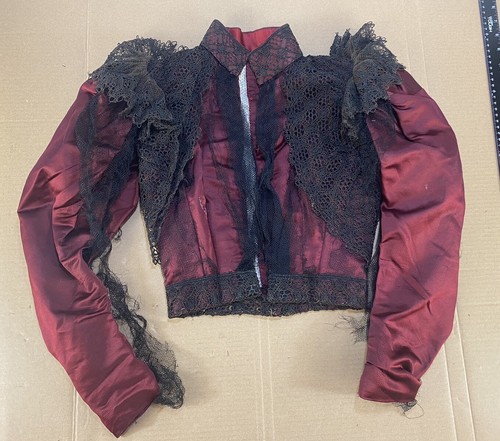 MILITÄR BEEINFLUSST VIKTORIANISCH 19. JAHRHUNDERT JACKE Kleid Mantel formell PUFFÄRMEL Vintage - Bild 1 von 13