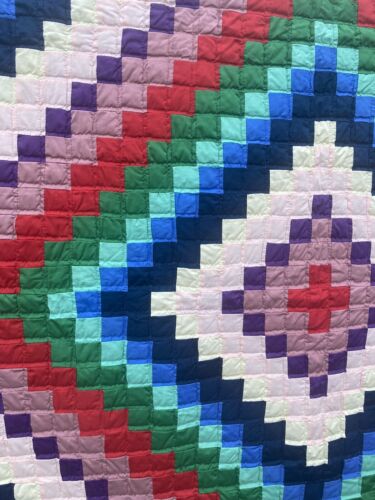¡Nuevo! Edredón hecho a mano acolchado viaje alrededor del mundo 75x72 Country Bright - Imagen 4 de 7