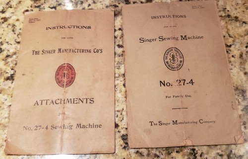 1907 Singer Sewing Machine Instructional Manuals & Catalogue For Family 27-4