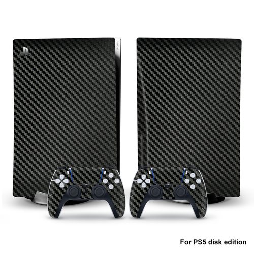 Carbon Fiber PS5 Disk Skin Sticker Decal Vinyl Wrap for Playstation 5 full set - Picture 4 of 8