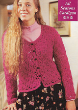 Lady's All Seasons Cardigan Sweater crochet pattern instructions