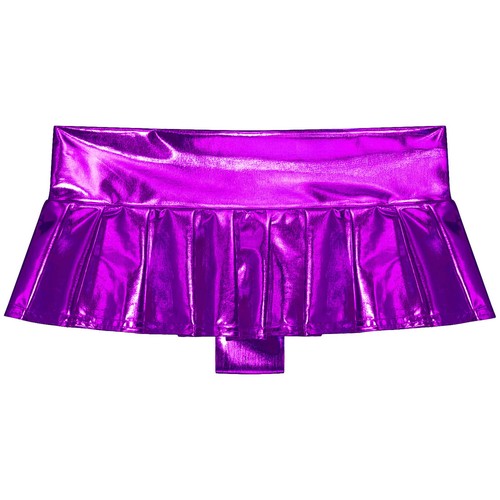 Women Shiny Metallic Split Mini Skirt Dance Party Pencil Skirt Pleated AU - Picture 27 of 138